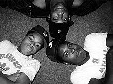 Boogie Down Productions members in 1987 (clockwise): KRS-One, Scott La Rock and D-Nice