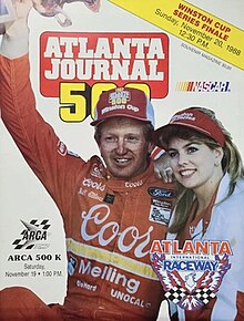 The 1988 Atlanta Journal 500 program cover, featuring Bill Elliott.