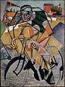 Jean Metzinger, Au Vélodrome, 1912, oil, sand and collage on canvas, Peggy Guggenheim Collection
