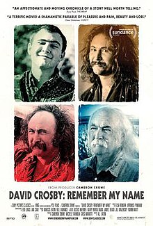 Four pictures of David Crosby, from four different time periods