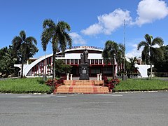 Enverga University Gym with monument