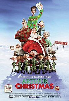 The film's various characters stand in an empty North Pole landscape.