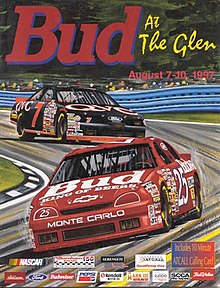 The 1997 The Bud at The Glen program cover, featuring Geoff Bodine.