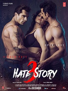 The poster features Karan Singh Grover holding Zareen Khan while Sharman Joshi is holding her from behind. The film title appears at bottom.