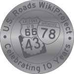 10th anniversary logo used for the U.S. Roads WikiProject