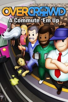 The cover of Overcrowd: A Commute 'Em Up, depicting commuters and staff on a metro platform.