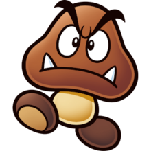 Goombas are typically colored brown, featuring two feet and no arms, and are commonly mistaken to be an owl.