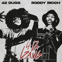 Cover art of the single, featuring 42 Dugg and Roddy Ricch drawn in black and gray with the title in the center written in red.