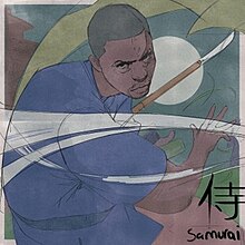 A drawing of Lupe Fiasco as a samurai.