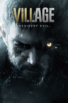 Chris Redfield and a werewolf-like creature appear below the game title on the cover art. The title's gold coloring highlights the Roman numeral "VIII" (8) as a subtle means to indicate this is the eighth numbered Resident Evil game.