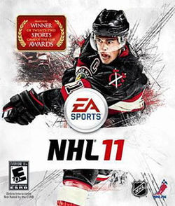 NHL 11:n kansikuva, jossa on Jonathan Toews.