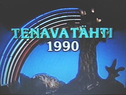 Tenavatähti-kilpailun tunnuskuva vuodelta 1990. Tunnuskuva vaihtui lähes vuosittain.