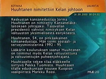 Uutisikkuna syyskuulta 2000.