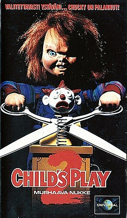 Child's Play 2 -elokuvan suomalainen VHS-kansi.