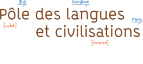 Logo du pôle des langues et civilisations en 2009.