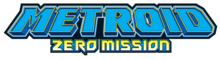 Metroid est inscrit en bleu, en dessous Zero Mission est inscrit en jaune et en plus petit.