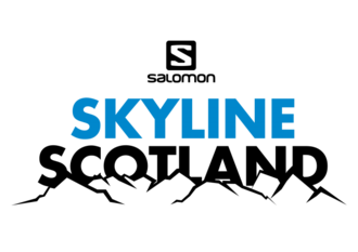 logo représentant le texte « Skyline Scotland » au-dessus de montagnes