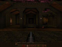 תמונת מסך מהמשחק Quake, הראשון להשתמש במנוע זה