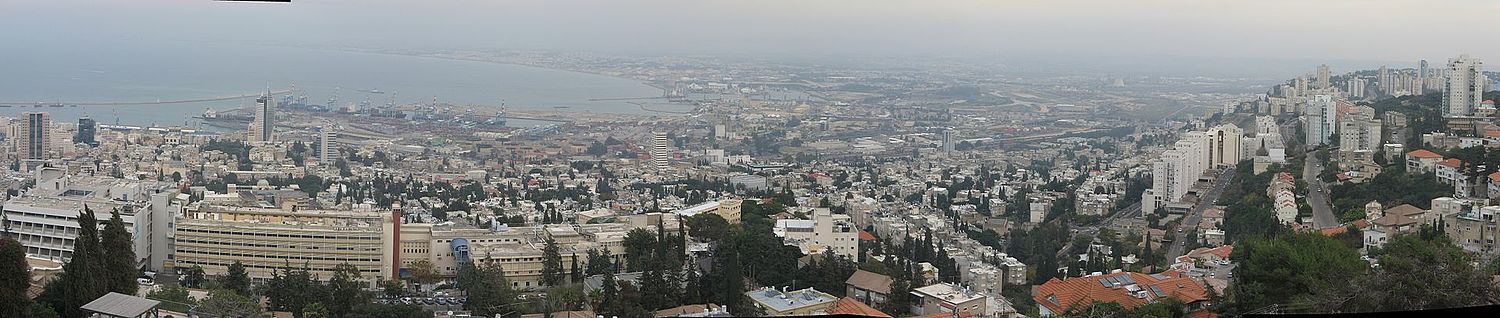 מראה מפרץ חיפה מרחוב יפה נוף בחיפה