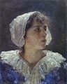 Ivan Tišov, Portret djevojke s bijelom kapicom, 1894.