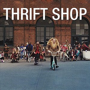 «Thrift Shop» սինգլի շապիկը (Մաքլեմորի, Ռայան Լյուիսի և Wanz, 2012)