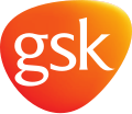 Logo GSK (2014-2022) sebelum pemisahan bisnis produk perawatan kesehatan konsumen membentuk Haleon