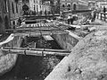 I lavori di interramento del Naviglio di San Marco vicino all'omonima piazza