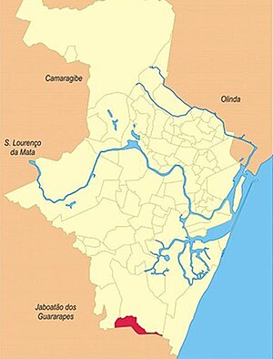 Localização do bairro Jordão na cidade do Recife