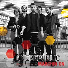 Обложка сингла OneRepublic при участии Тимбалэнда «Marchin On» (2010)