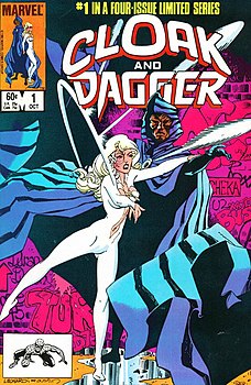 Обложка «Cloak and Dagger» #1 (октябрь, 1983) (Художник — Рик Леонарди)