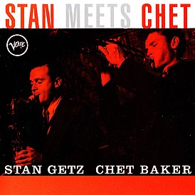 Обложка альбома Стэна Гетца и Чета Бейкера «Stan Meets Chet» (1958)