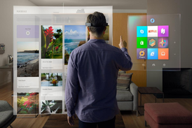 Имитированное изображение Windows Mixed Reality в Microsoft HoloLens