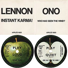 Обложка сингла Леннона/Оно совместно с Plastic Ono Band «Instant Karma!» (1970)