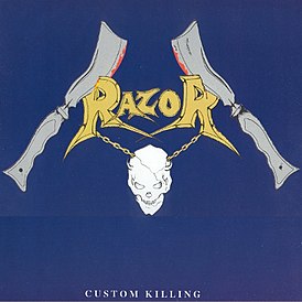 Обложка альбома Razor «Custom Killing» (1987)