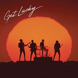 Обложка сингла Daft Punk при участии Фаррелла Уильямса и Найла Роджерса «Get Lucky» (2013)