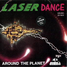 Обложка альбома Laserdance «Around The Planet» (1988)