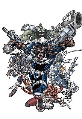 Промоизображение с обложки выпуска Nick Fury's Howling Commandos #1 (декабрь 2005), художник Эдуардо Франциско.