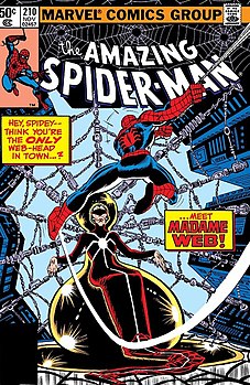 Мадам Паутина на обложке The Amazing Spider-Man #210 (ноябрь 1980) Художник — Джон Ромита-младший.