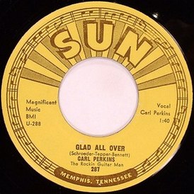 Обложка сингла Карла Перкинса «Glad All Over» (1958)