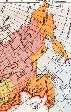 Карта Дальне-Восточного края в 1938 году