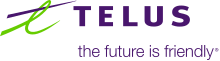 The Telus logo and company slogan.