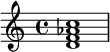  \chordmode { d1:m7.5- } 