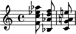 
X: 1
T:
M: 4/4
L: 2/4
K: C clef=treble_8
[F  c _e _a]   [_B, _A d f]|        [C  G A e ] |
