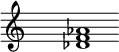 
\relative c'{
\override Staff.TimeSignature #'stencil = ##f
\cadenzaOn s1 <des f as> s1 \cadenzaOff
}
