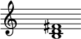 
\relative c'{
\override Staff.TimeSignature #'stencil = ##f
\cadenzaOn s1 <h d fis> s1 \cadenzaOff
}
