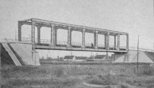 Frühe Vierendeelträger-Brücke in Avelgem/Belgien mit rechteckigen Feldern, 1906