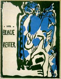 Umschlagillustration zum Almanach Der Blaue Reiter (Farbholzschnitt von Wassily Kandinsky, 1911/1912)