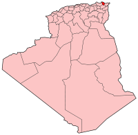 Map of Algeria showing Annaba province