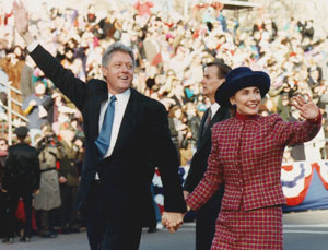 Bill Clinton und seine Frau bei der Amtseinführung
