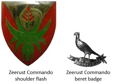 SADF era Zeerust Commando insignia